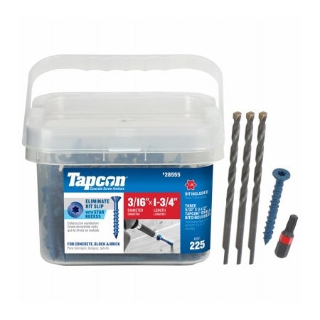 Itw Tapcon Concrete Screw, Steel 28555
